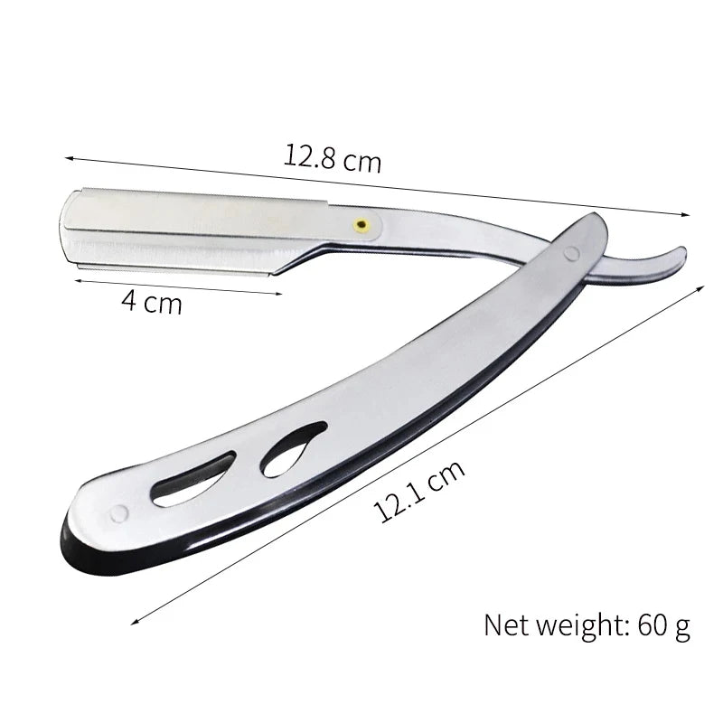 Stainless Steel Safety Straight Razor — Barber Shaving Tool