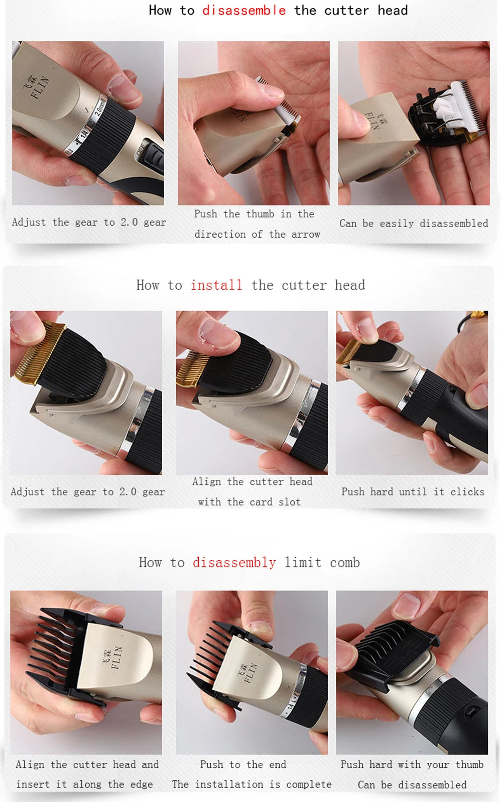 FLIN Professional Ceramic Blade Hair Trimmer