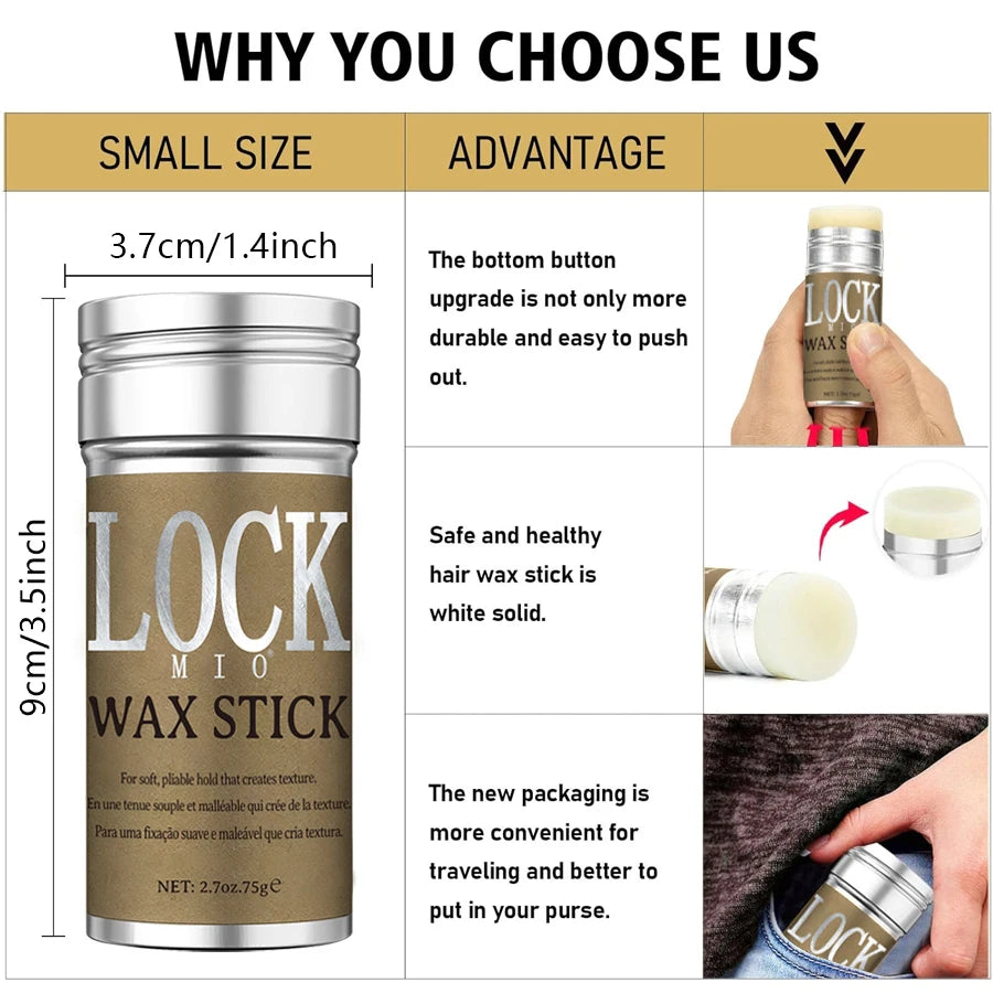 LOCKMIO Hair Wax Stick — Kids, Women & Natural Wigs