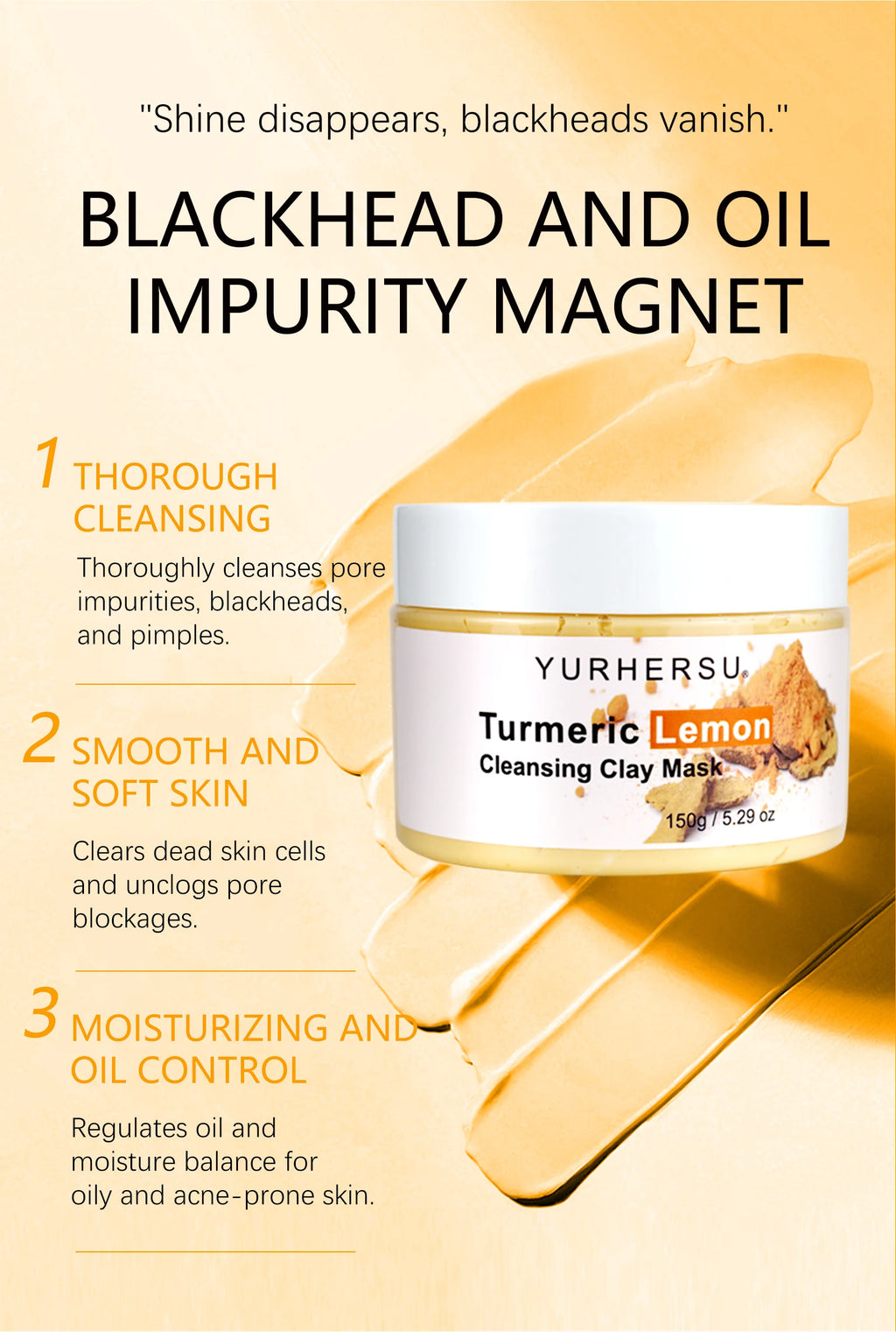 Turmeric & Lemon Clay Mask — Brightening & Deep Cleansing