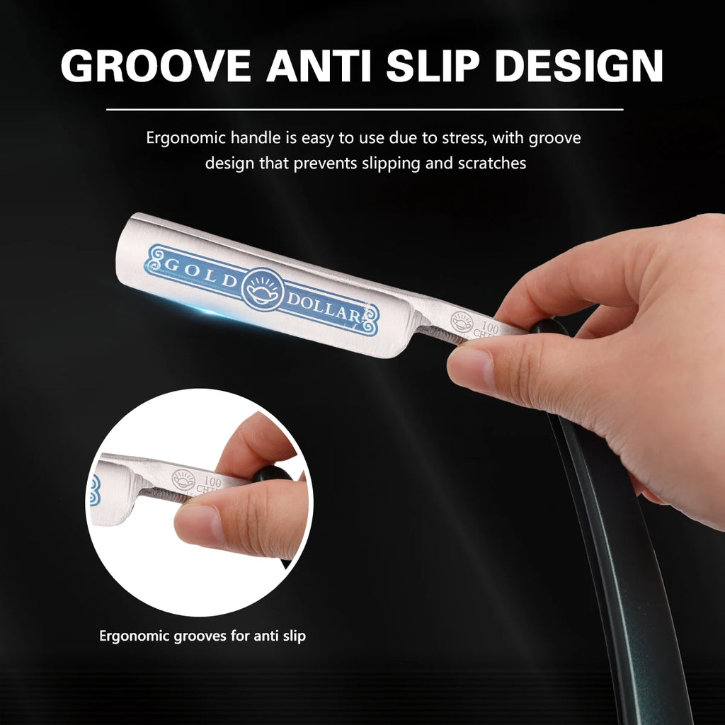 BARBERTOP Professional Straight Razor — Iron Frame, Replaceable Blade