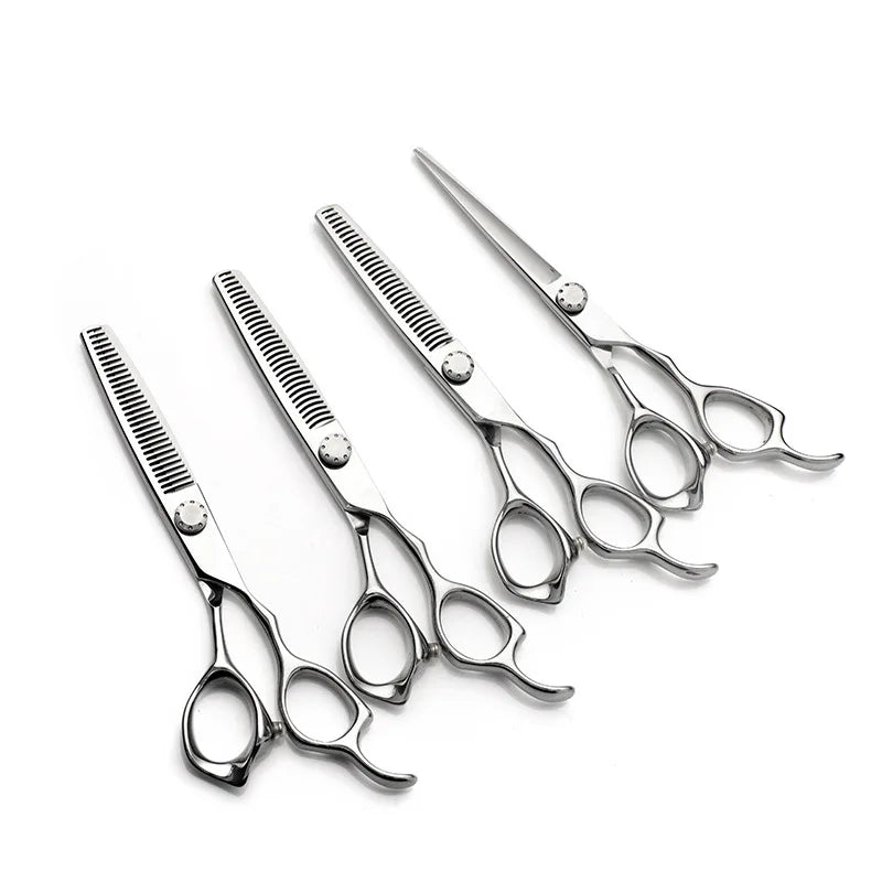 Barber Salon Scissors — Flat & Thinning, C60 Steel