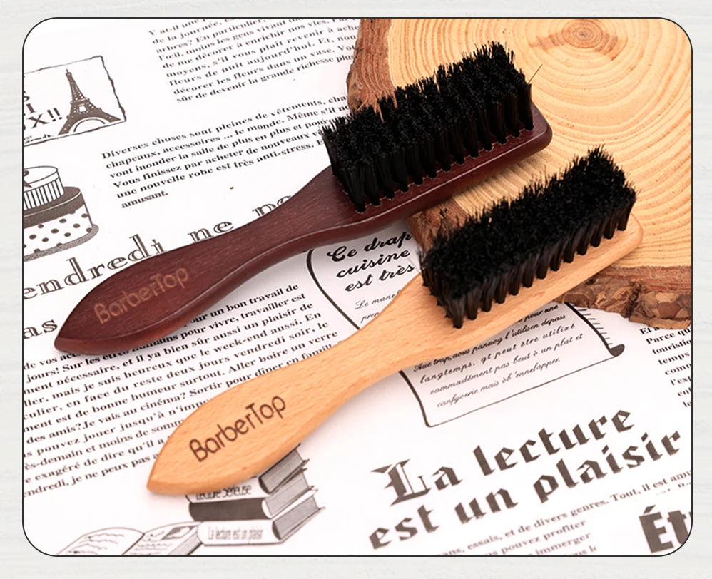 BARBERTOP Men's Boar Bristle Beard Brush — Wood Handle