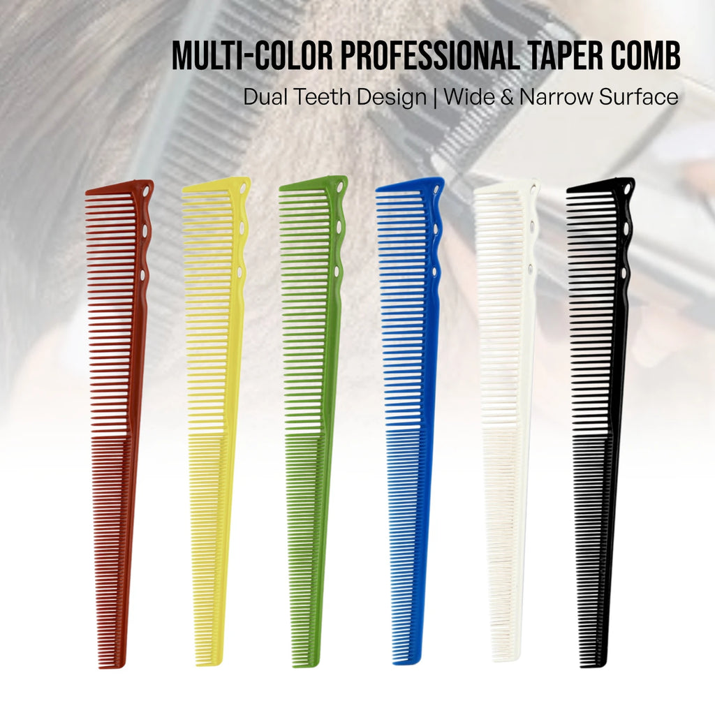 Pro Tapered Side-Corner Fade Combs — 1, 5 or 6-Piece Set