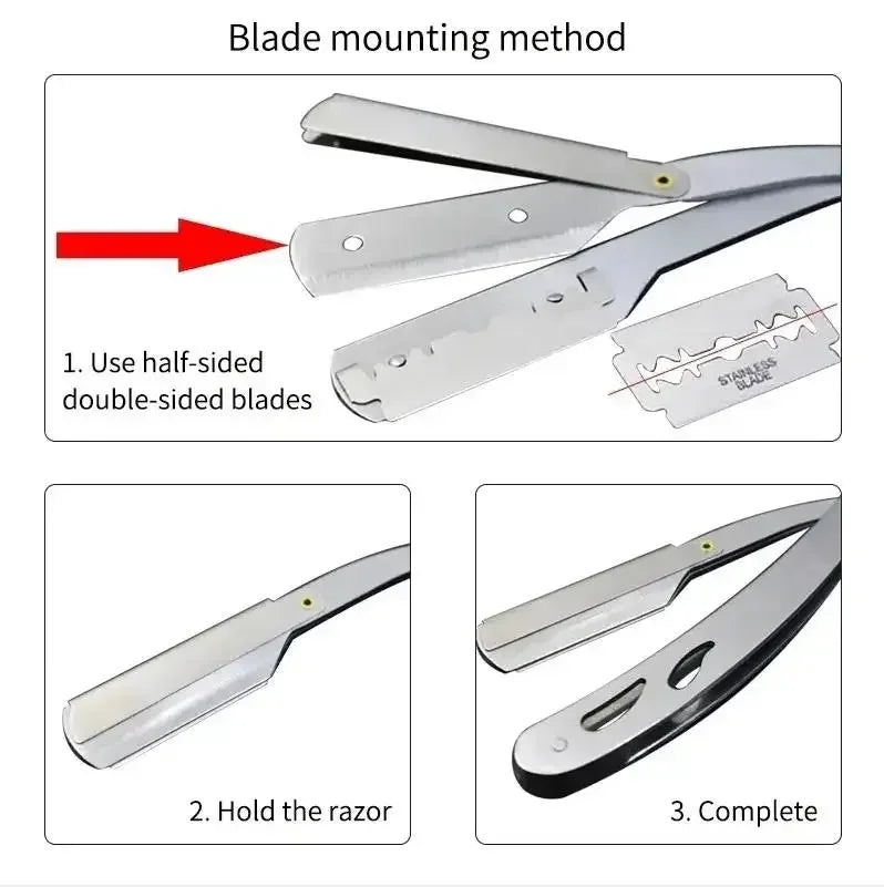Straight Razor with Blade Bundle — 1 to 100 Blades