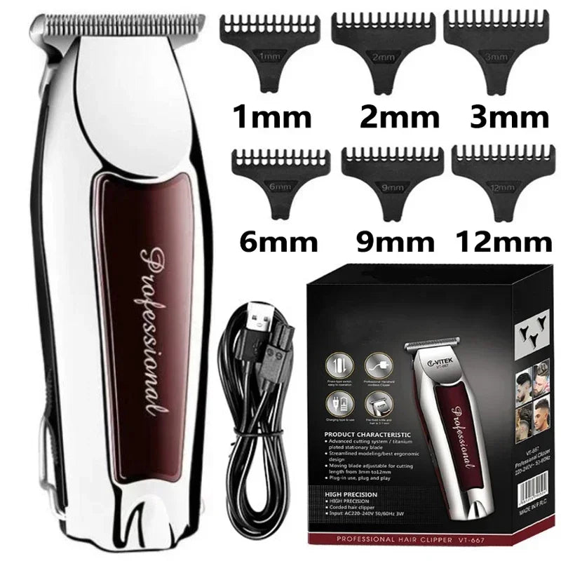 Kemei Professional Cordless Clipper — 3 & 6 Comb Set