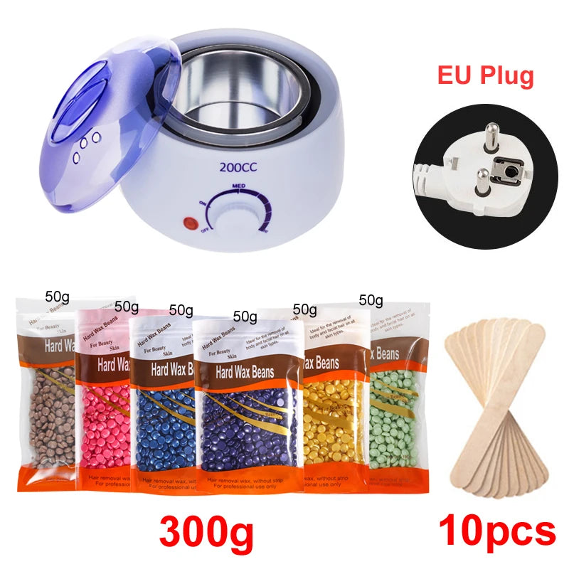 200ml Wax Heater Machine — EU & US Plug, Wax Beans Kit