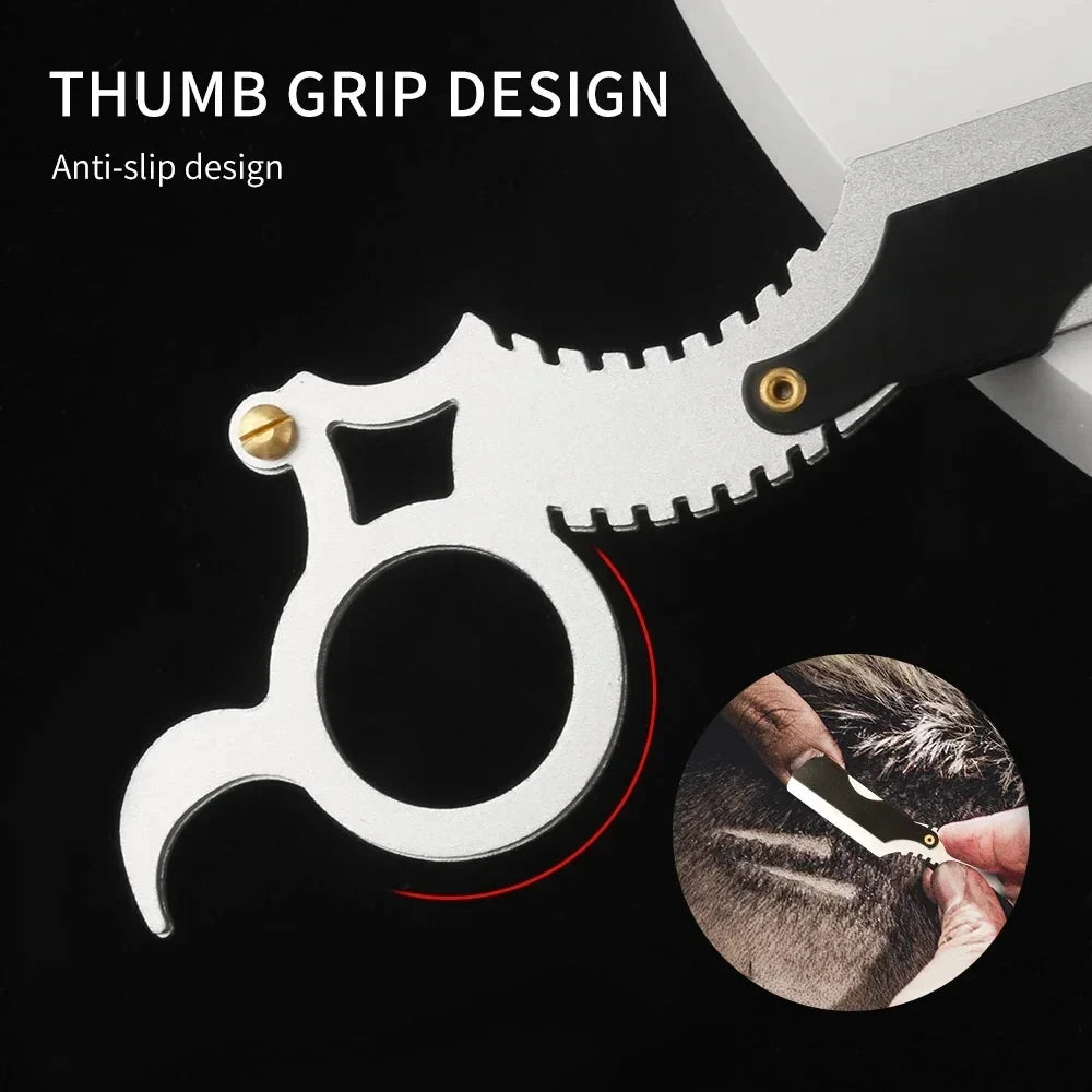 Thumb-Grip Straight Razor — Beard & Eyebrow Shaping