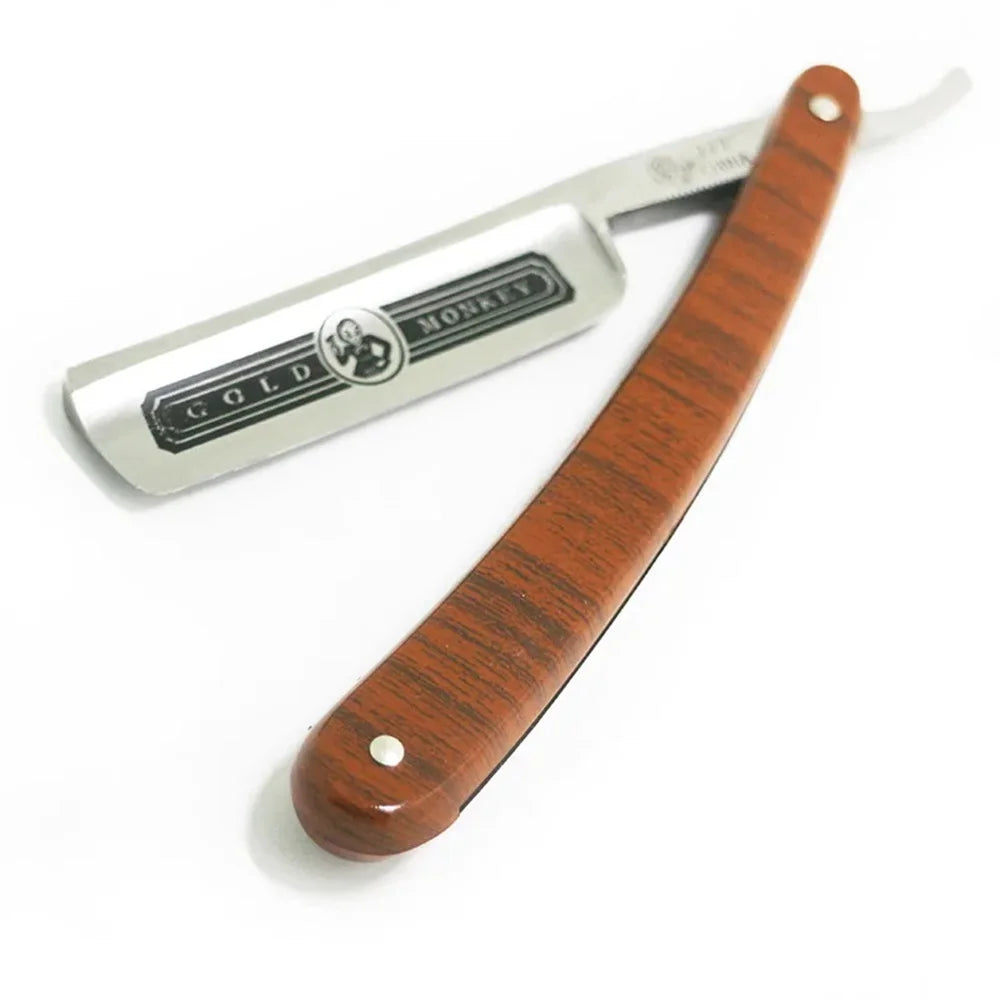 BARBERTOP Shavette Open Razor — 5 Styles, Replaceable Blade