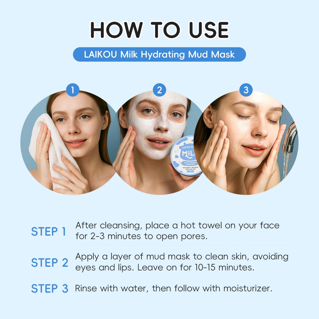 LAIKOU Milk Hydrating Mud Mask — Deep Moisture & Luminous Glow
