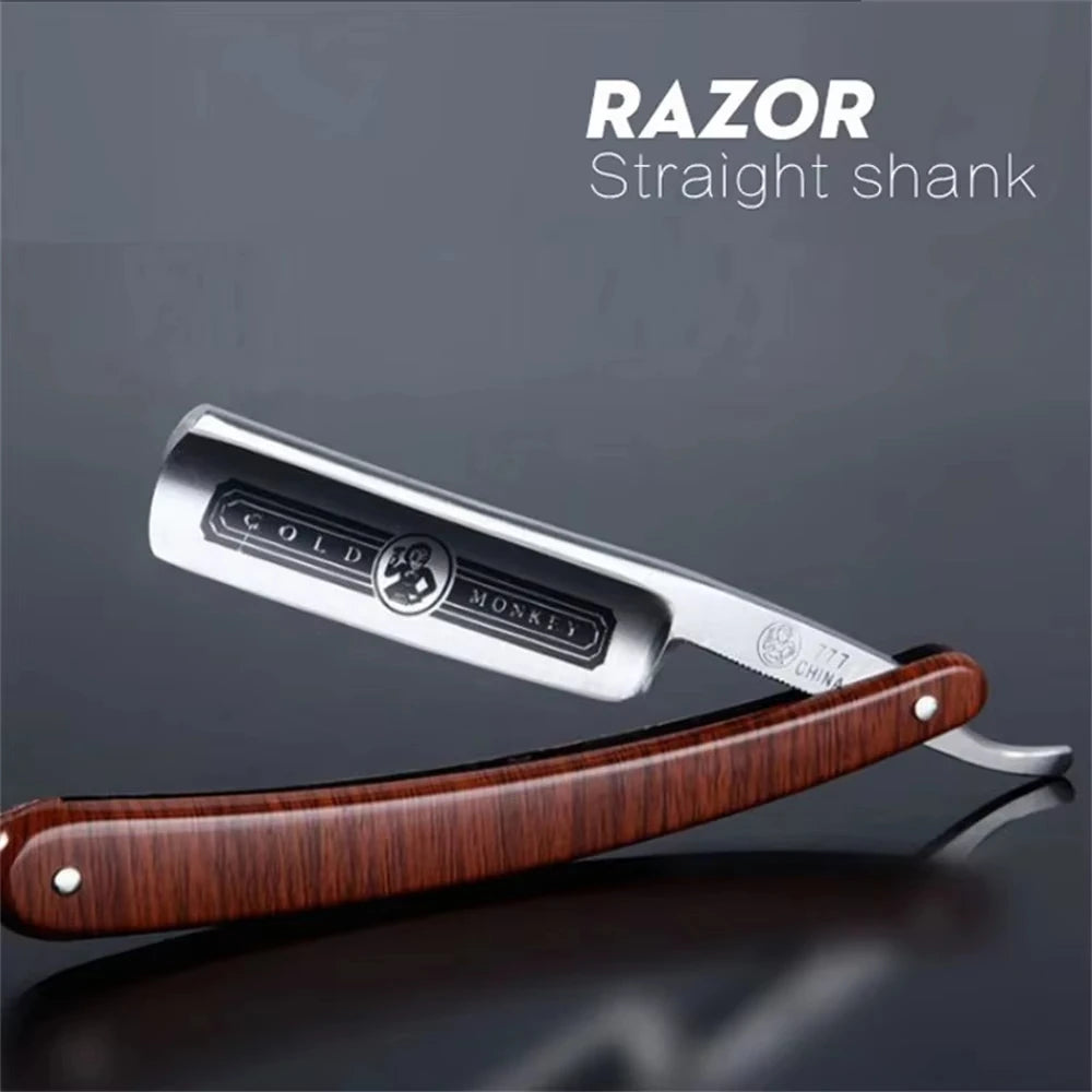 BARBERTOP Shavette Open Razor — 5 Styles, Replaceable Blade