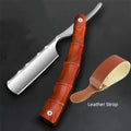 Wood Handle Straight Razor — Premium Barbershop Shaver