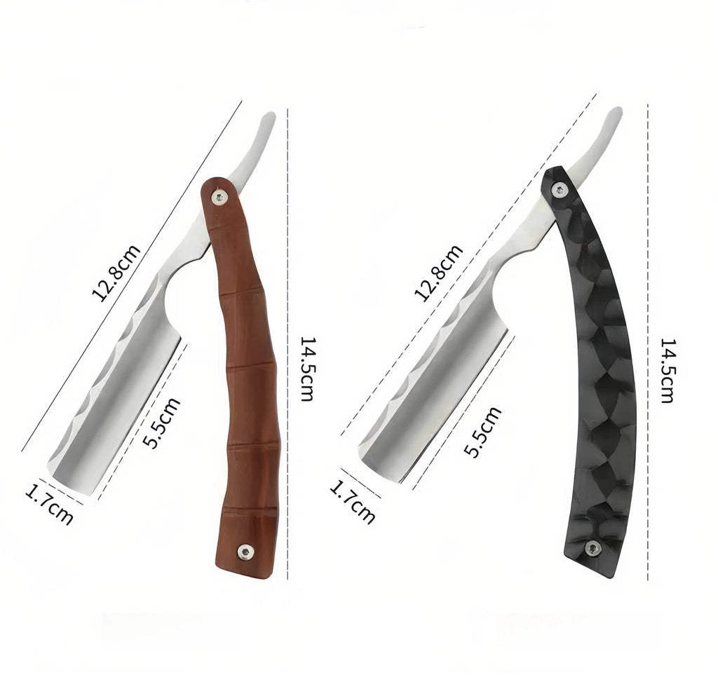 Wood Handle Straight Razor — Premium Barbershop Shaver