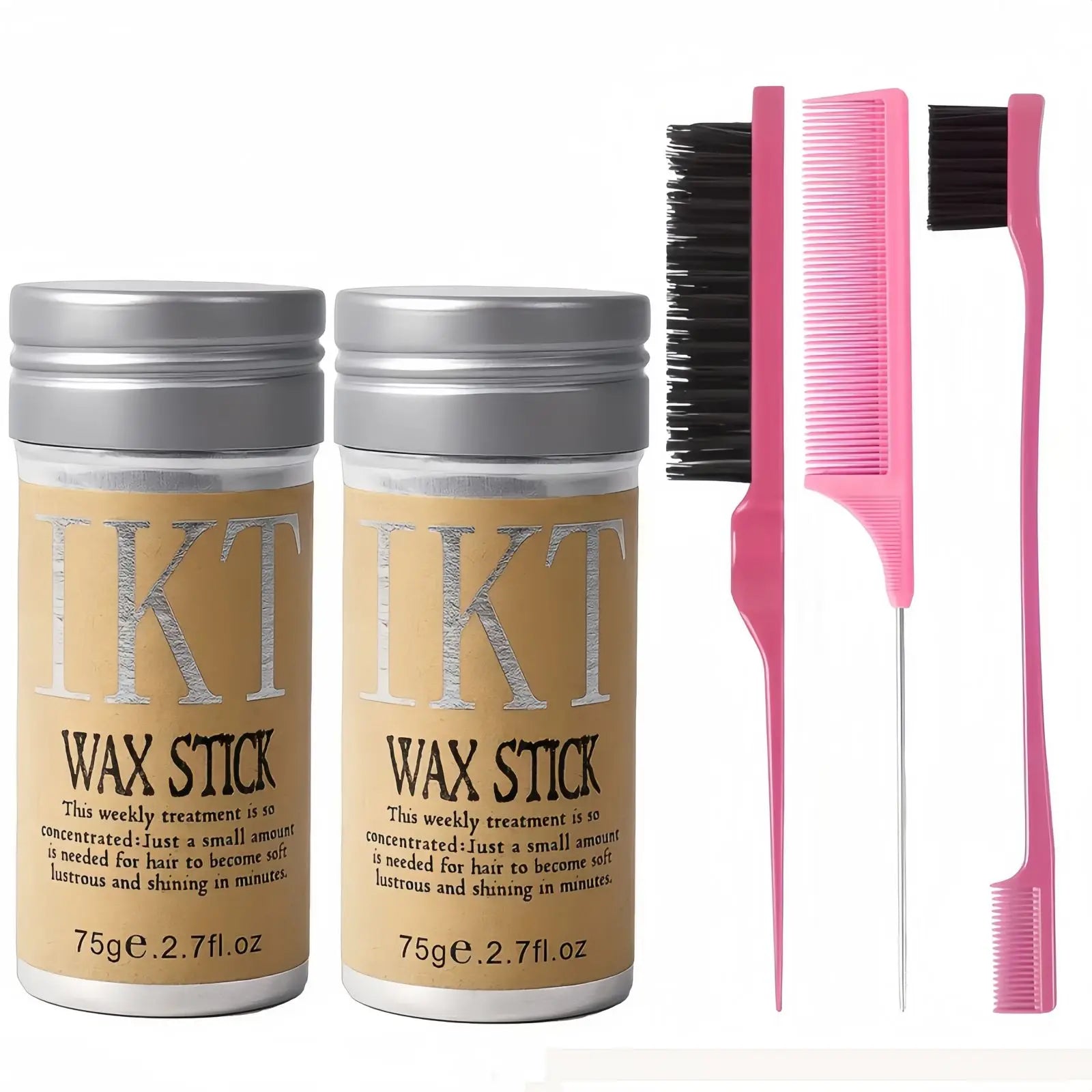 Hair Wax Stick for Kids & Women — With Slick Back Brushes