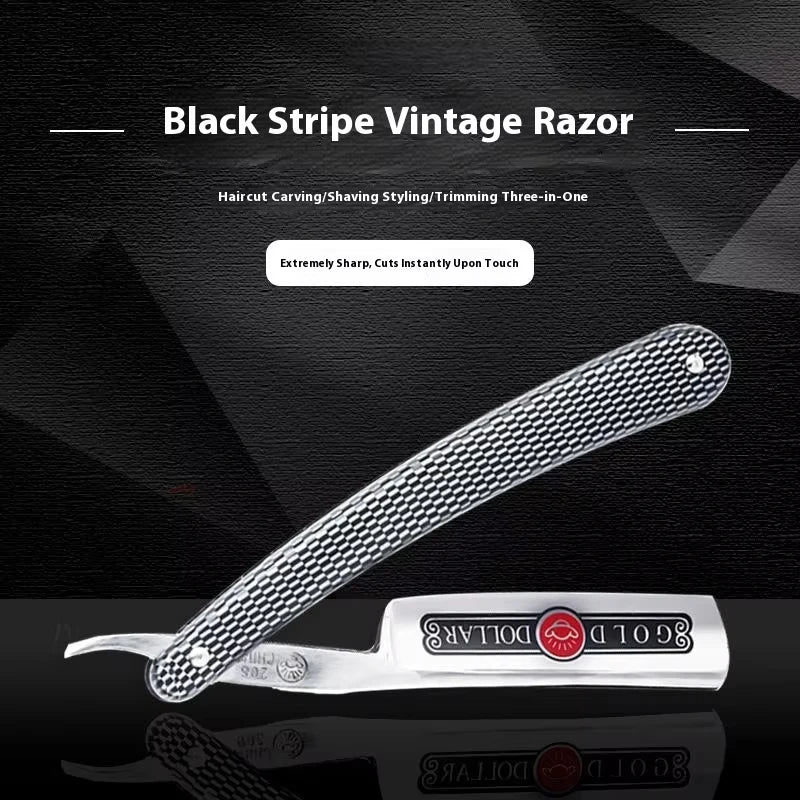 BARBERTOP Shavette Open Razor — 5 Styles, Replaceable Blade