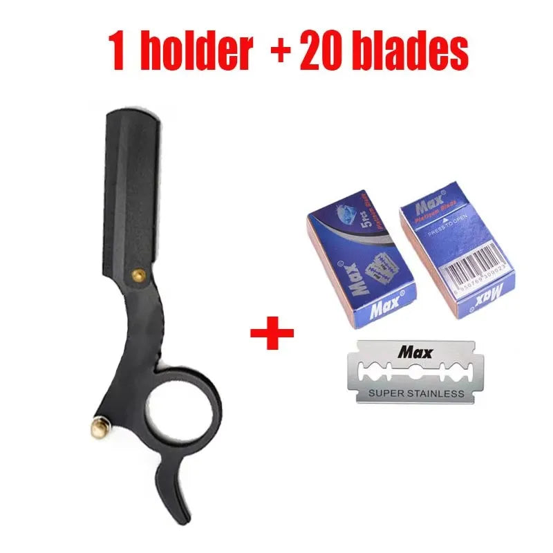 Folding Barber Razor Handle — With Optional Blade Bundle