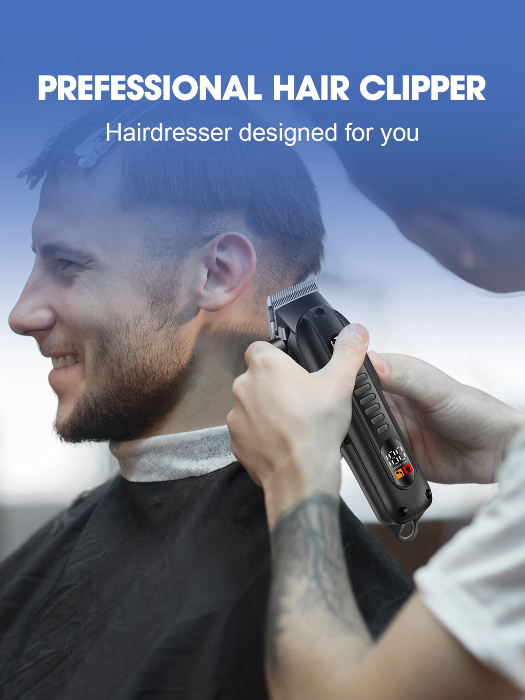 HIENA Professional LED Display Barber Clipper