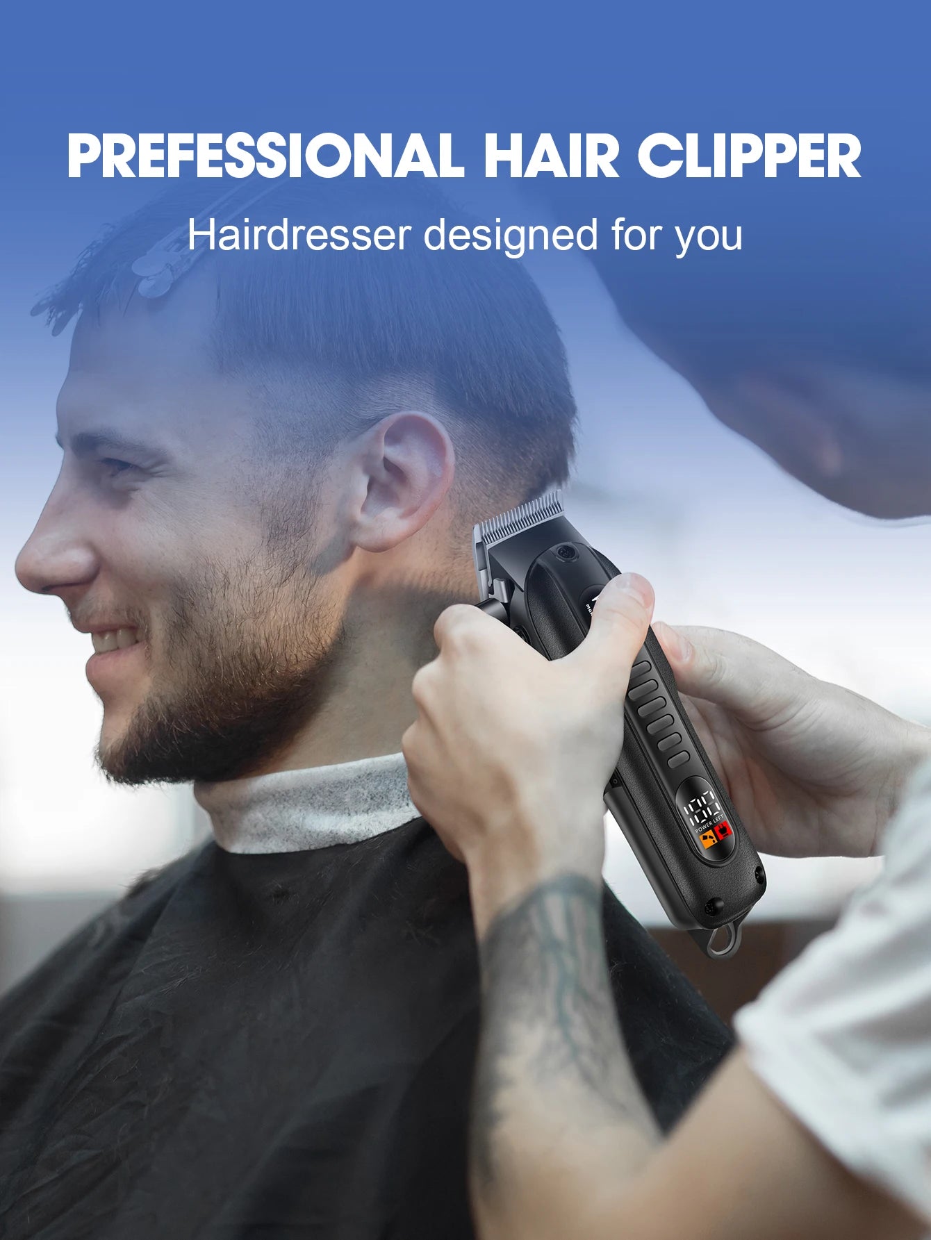 HIENA Professional LED Display Barber Clipper
