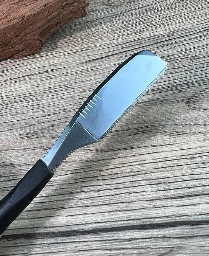 Zinc Alloy Straight Razor — Non-Folding, Silicone Handle, 14 Styles