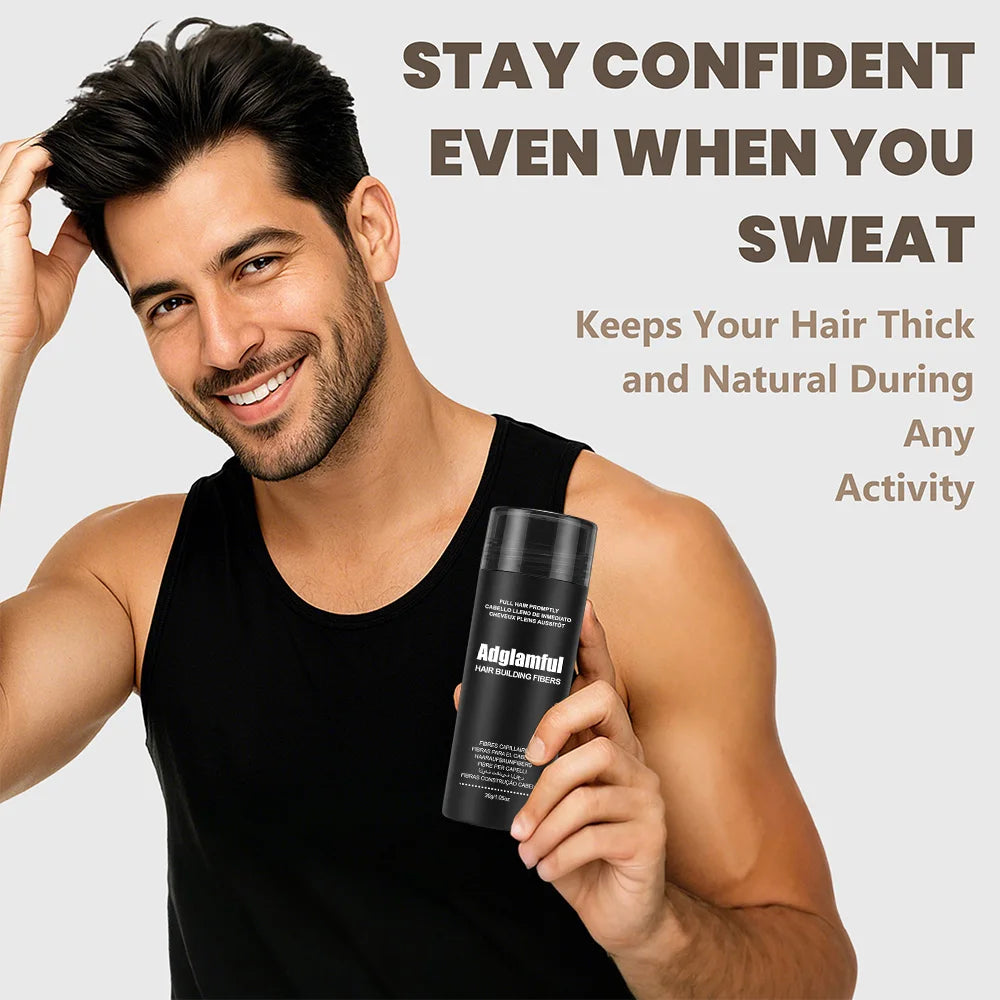 Adglamful Hair Fiber Powder 30g — 24H Wind & Sweat-Proof