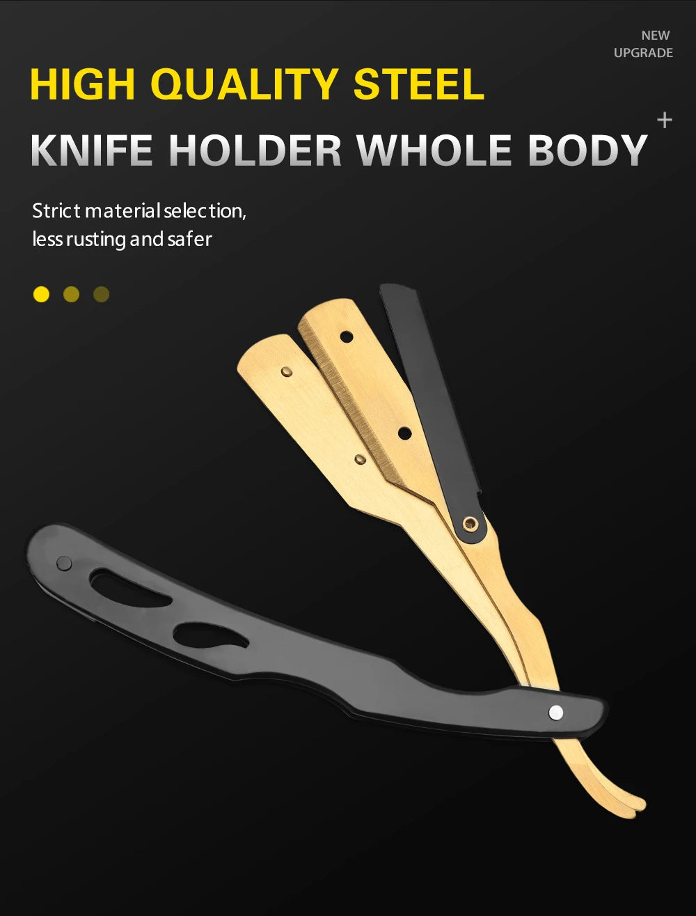 Classic Folding Straight Razor — Stainless Steel, 5 Colors