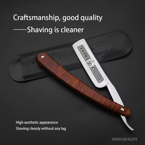 BARBERTOP Shavette Open Razor — 5 Styles, Replaceable Blade