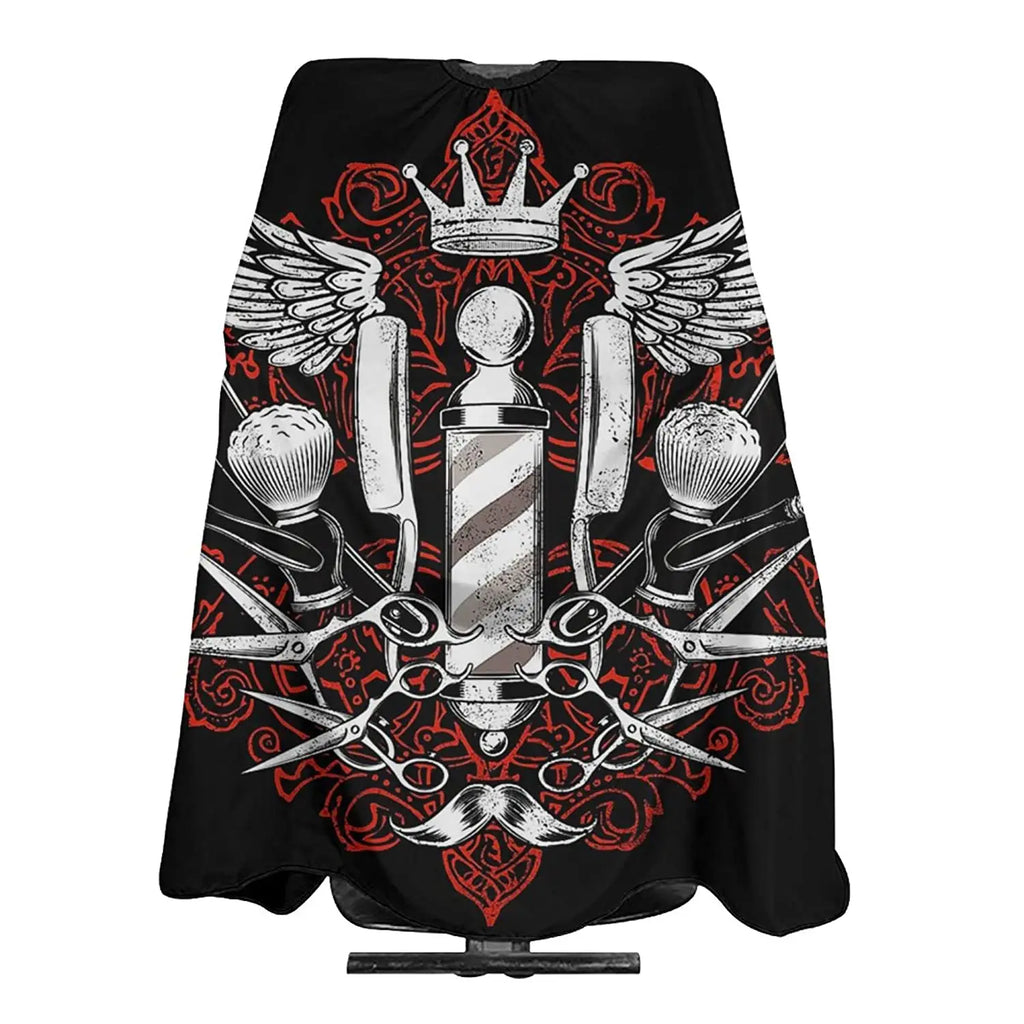 Barber Pattern Cape — Adjustable Closure, Professional Salon