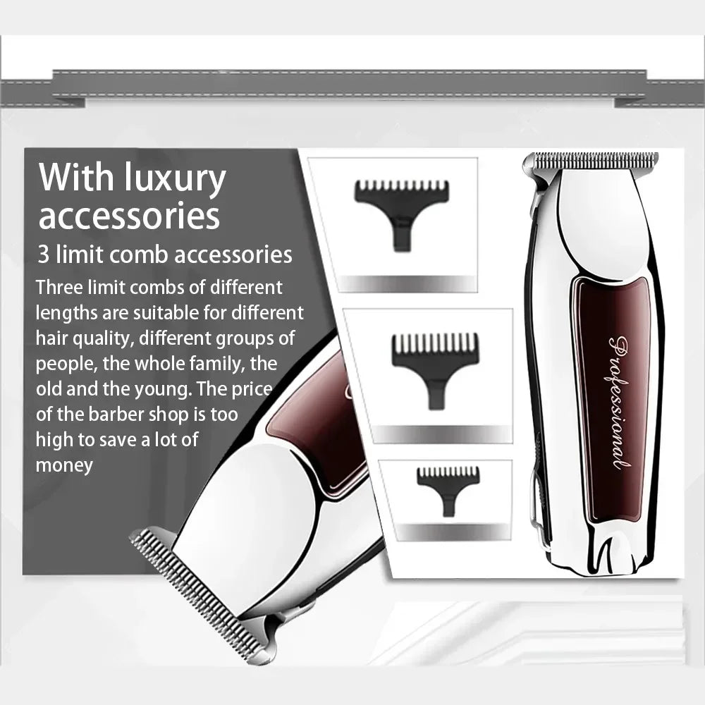 Kemei Professional Cordless Clipper — 3 & 6 Comb Set