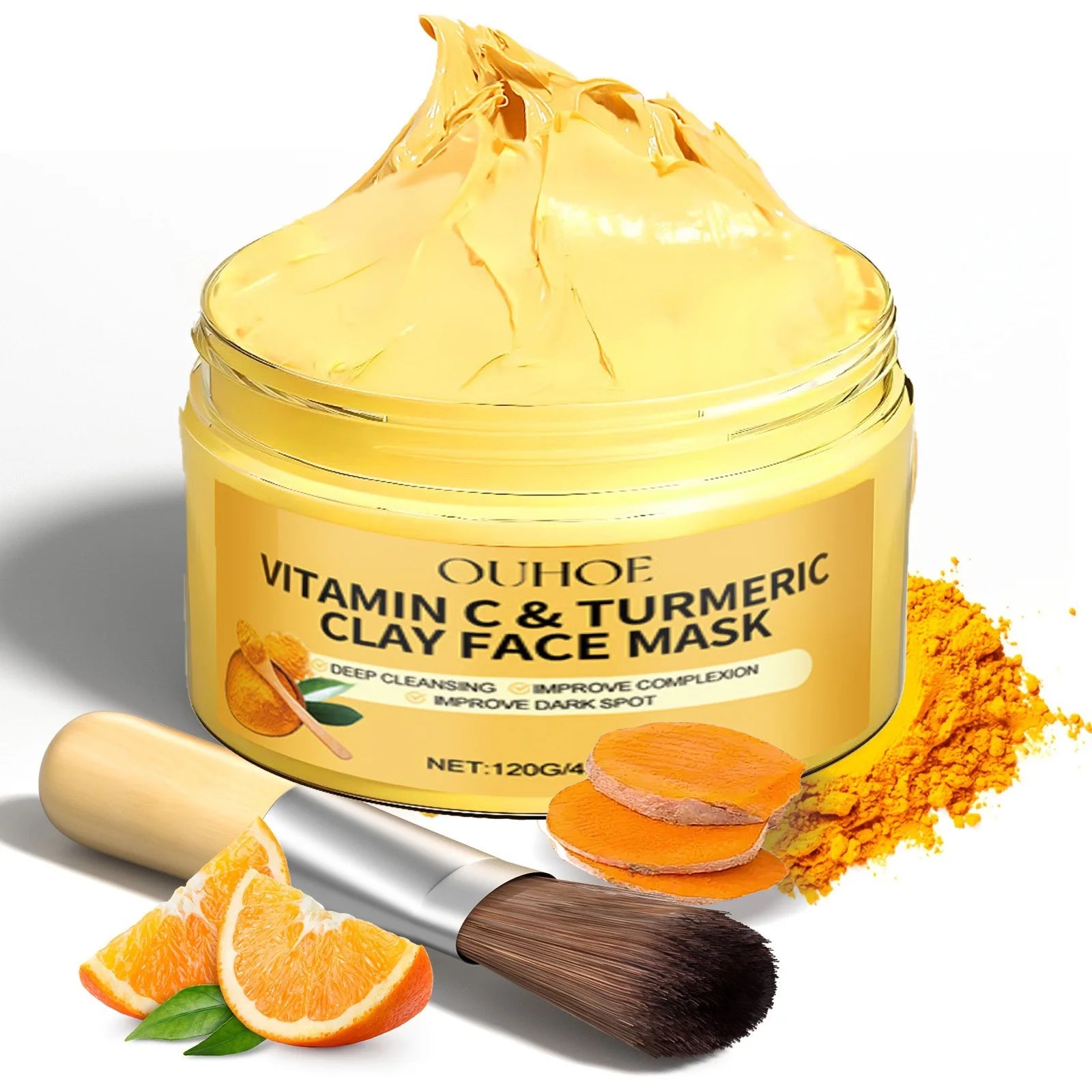 Turmeric & Vitamin C Clay Mask — Brightening, 1 to 3 Pack