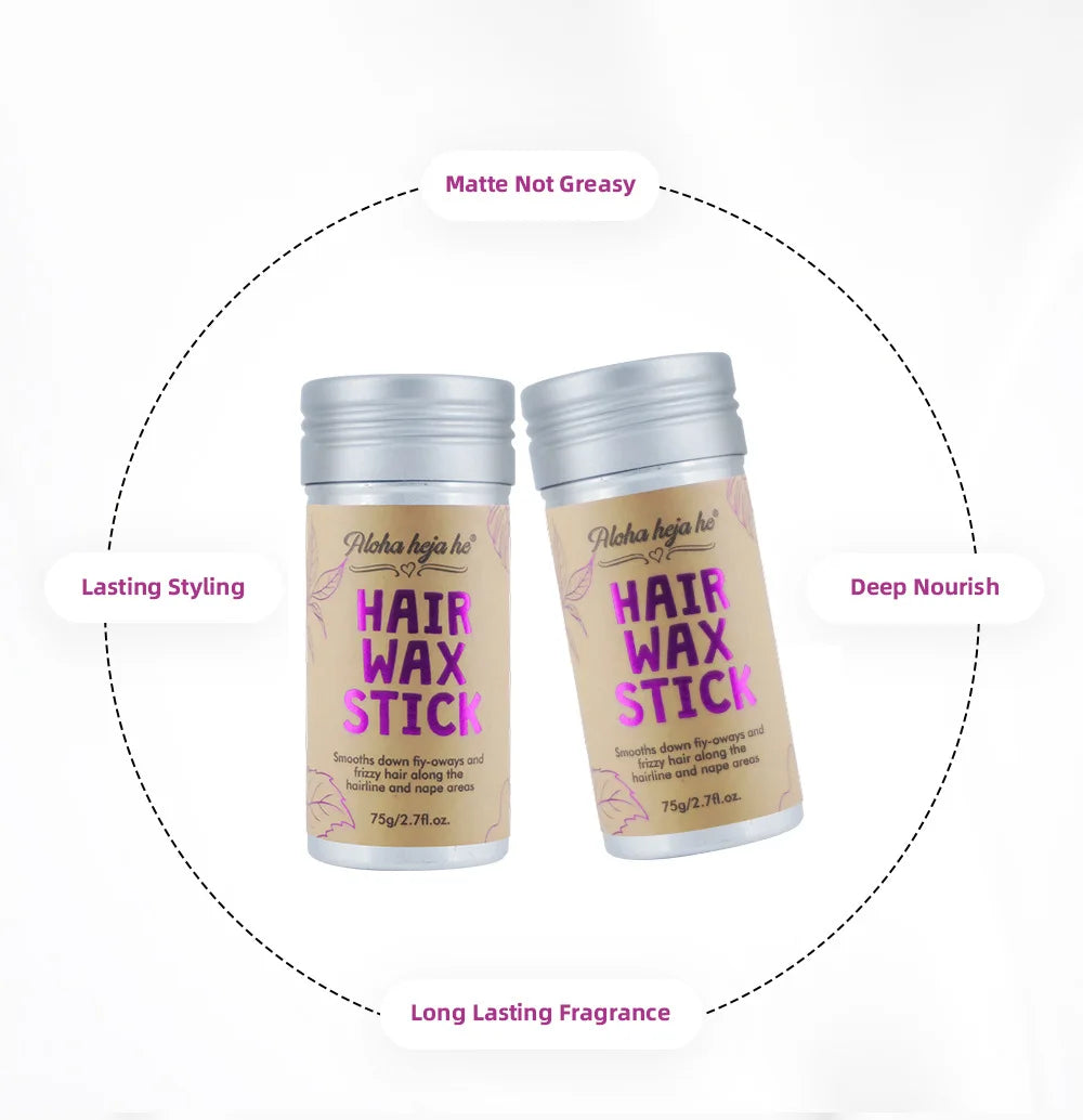 High-Shine Wax Sticks with 3 Combs Set — Anti-Frizz Pomade