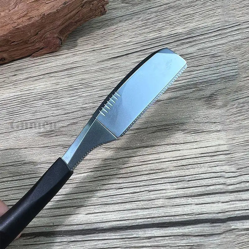 Zinc Alloy Straight Razor — Non-Folding, Silicone Handle, 14 Styles