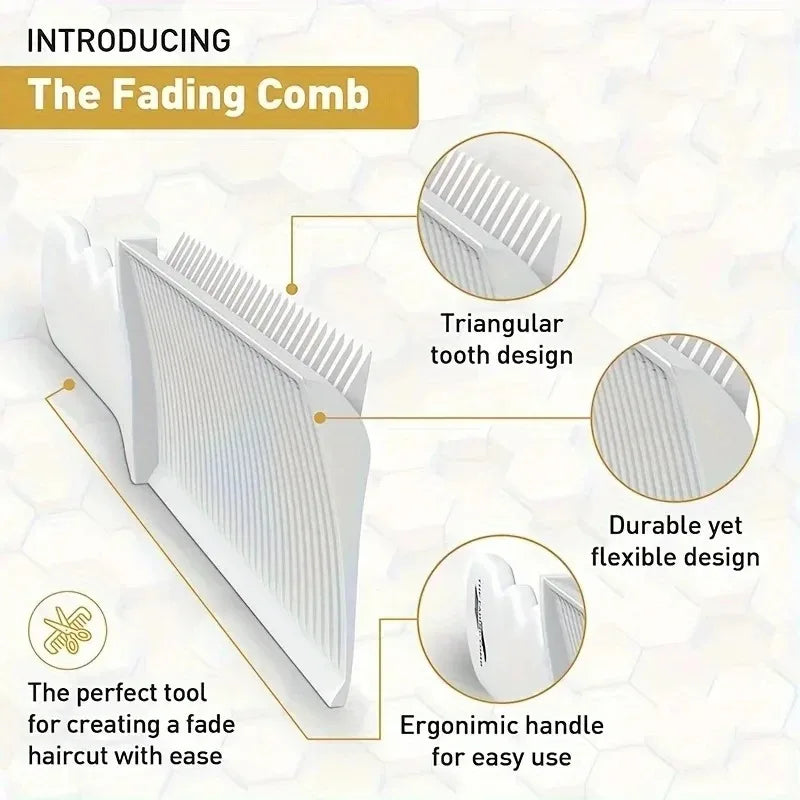 Wide Flat-Top Barber Comb — 22.5cm Professional Fade Comb