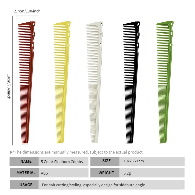 Pro Tapered Side-Corner Fade Combs — 1, 5 or 6-Piece Set