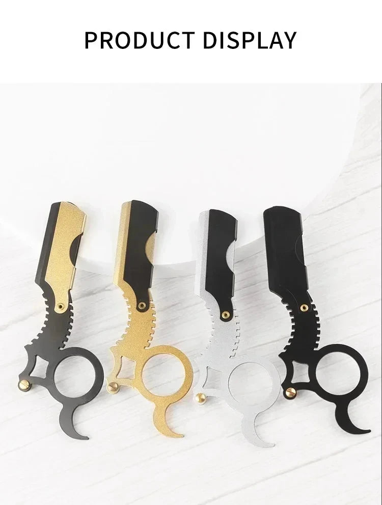 Thumb-Grip Straight Razor — Beard & Eyebrow Shaping