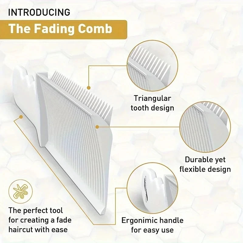 Wide Flat-Top Barber Comb — 22.5cm Professional Fade Comb