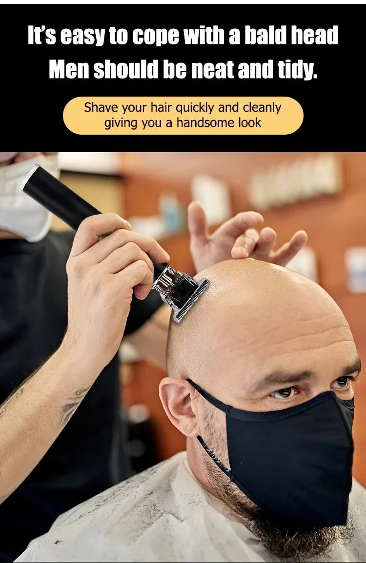 T9 Vintage Rechargeable Barber Clipper — Silver & Black