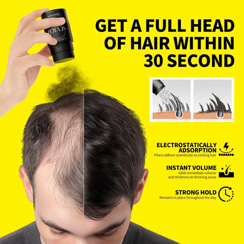 Hair Fiber & Regrowth Powder — Keratin Density Builder, Multiple Shades
