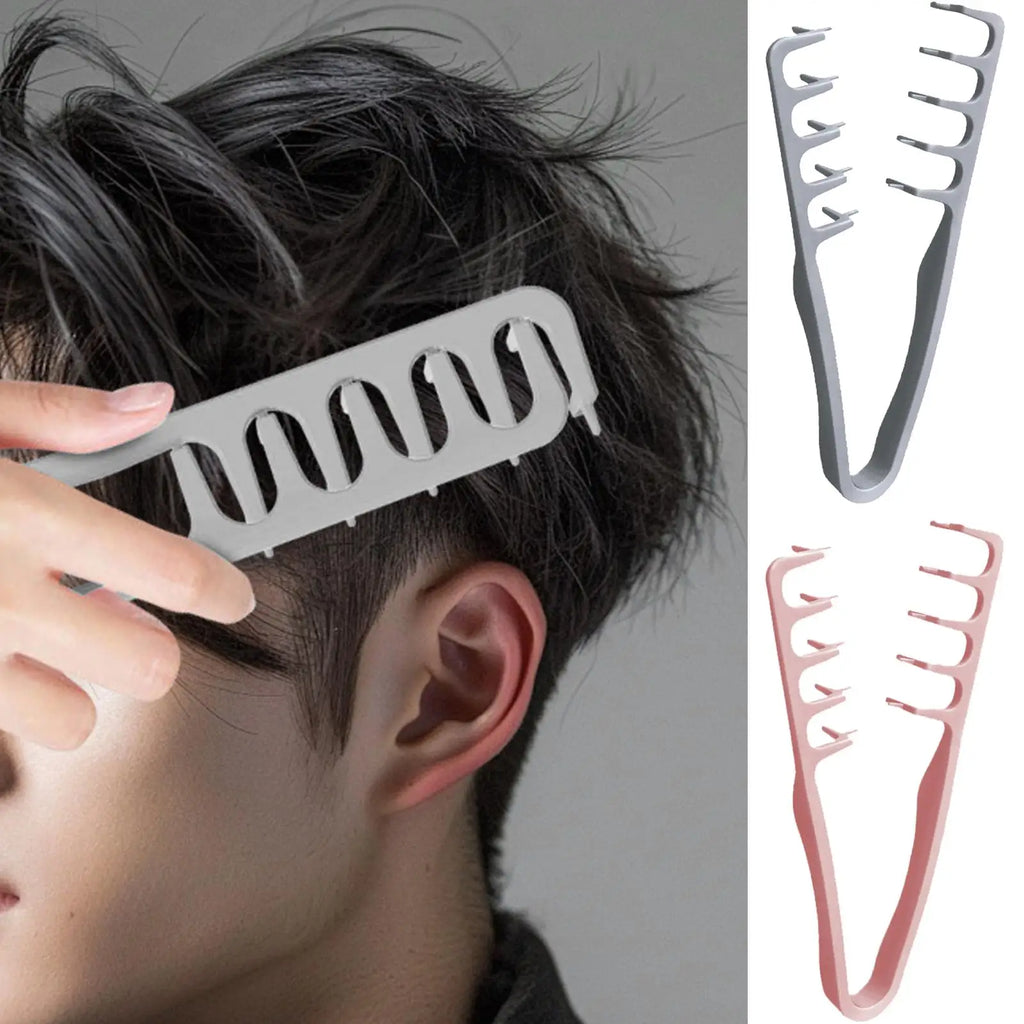Wide-Tooth Detangling & Volumizing Comb — Pink & Gray