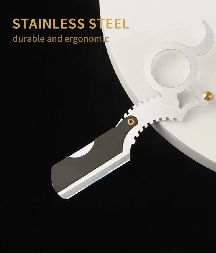Thumb-Grip Straight Razor — Beard & Eyebrow Shaping