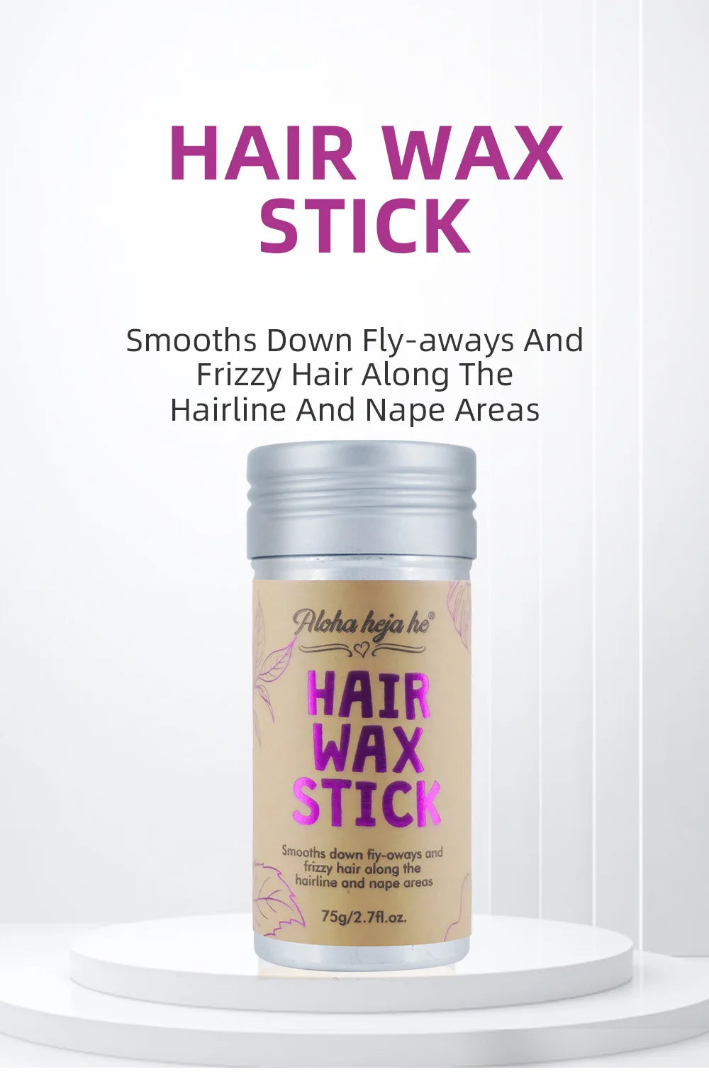 High-Shine Wax Sticks with 3 Combs Set — Anti-Frizz Pomade
