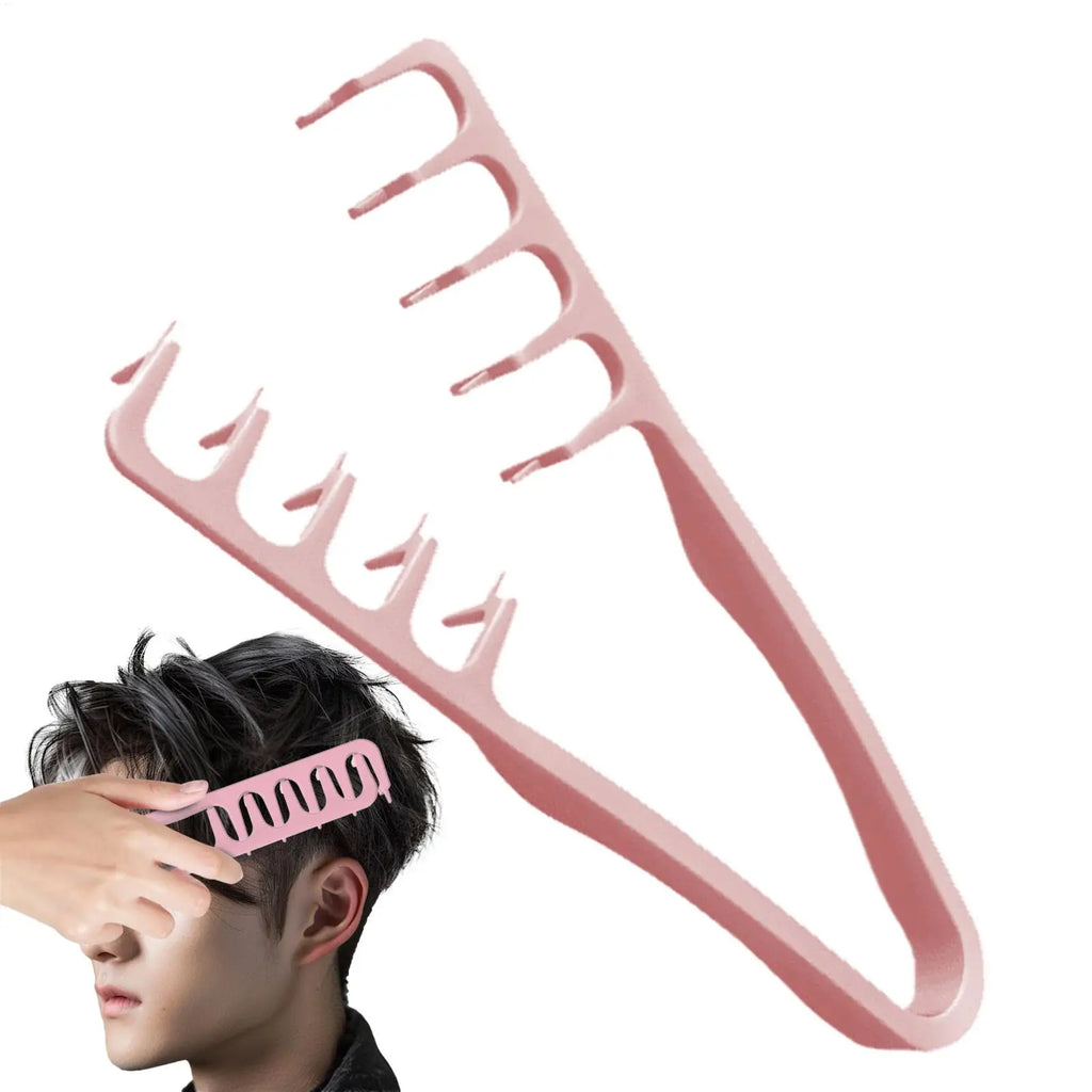 Wide-Tooth Detangling & Volumizing Comb — Pink & Gray
