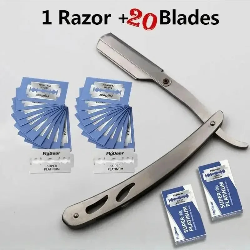 Straight Razor with Blade Bundle — 1 to 100 Blades
