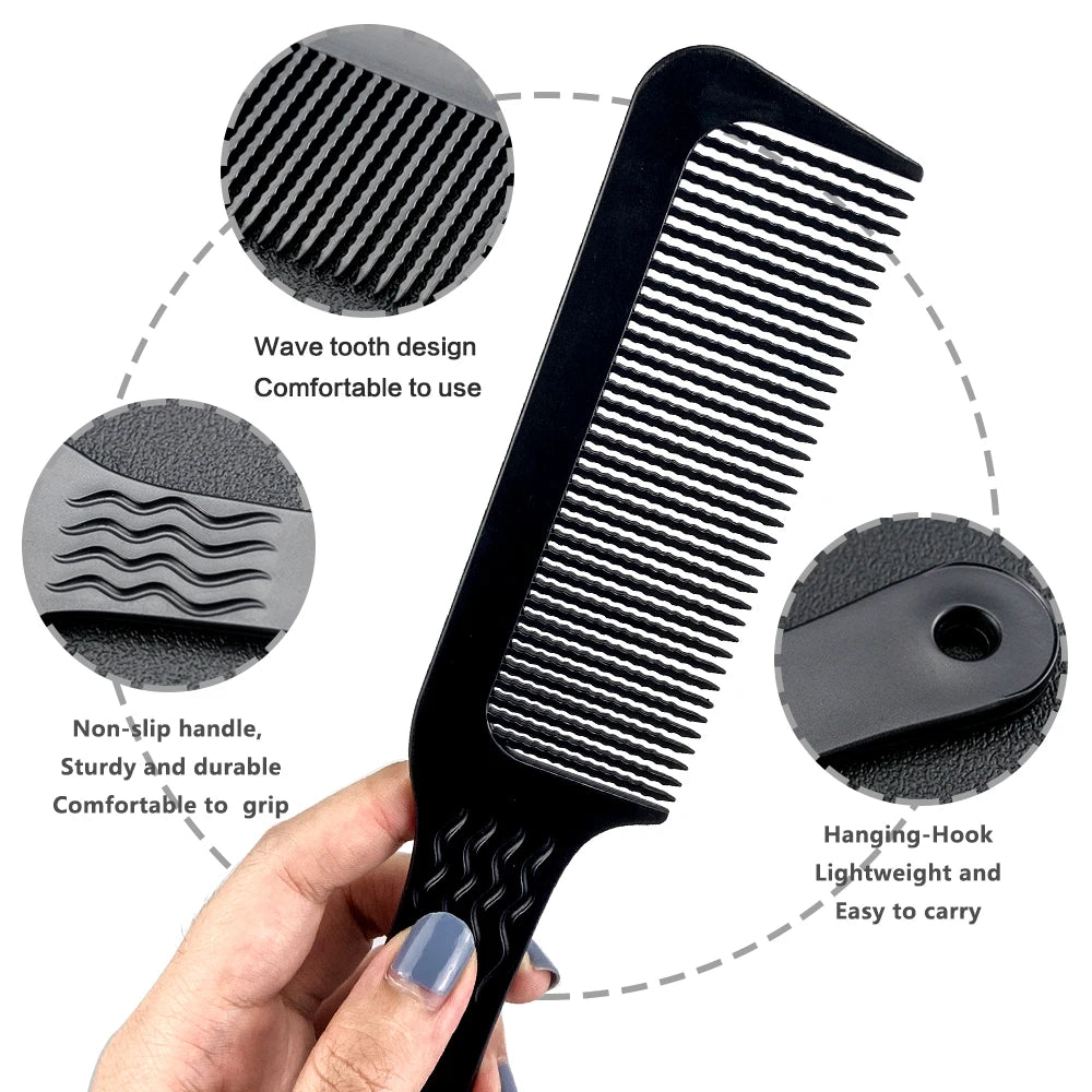 Professional Hairdressing Clipper Comb — Dual Tooth, 6 Colors