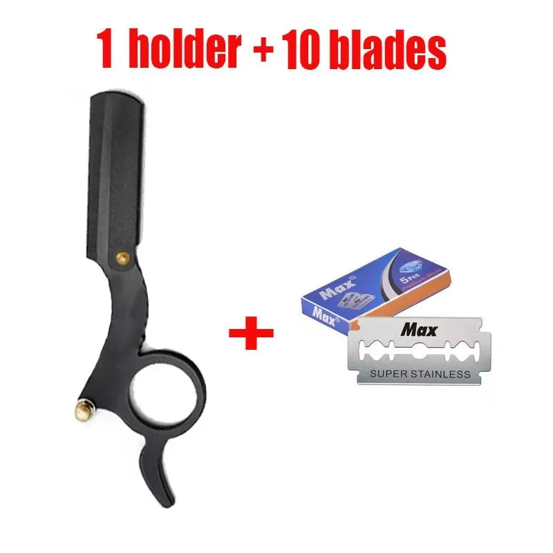 Folding Barber Razor Handle — With Optional Blade Bundle