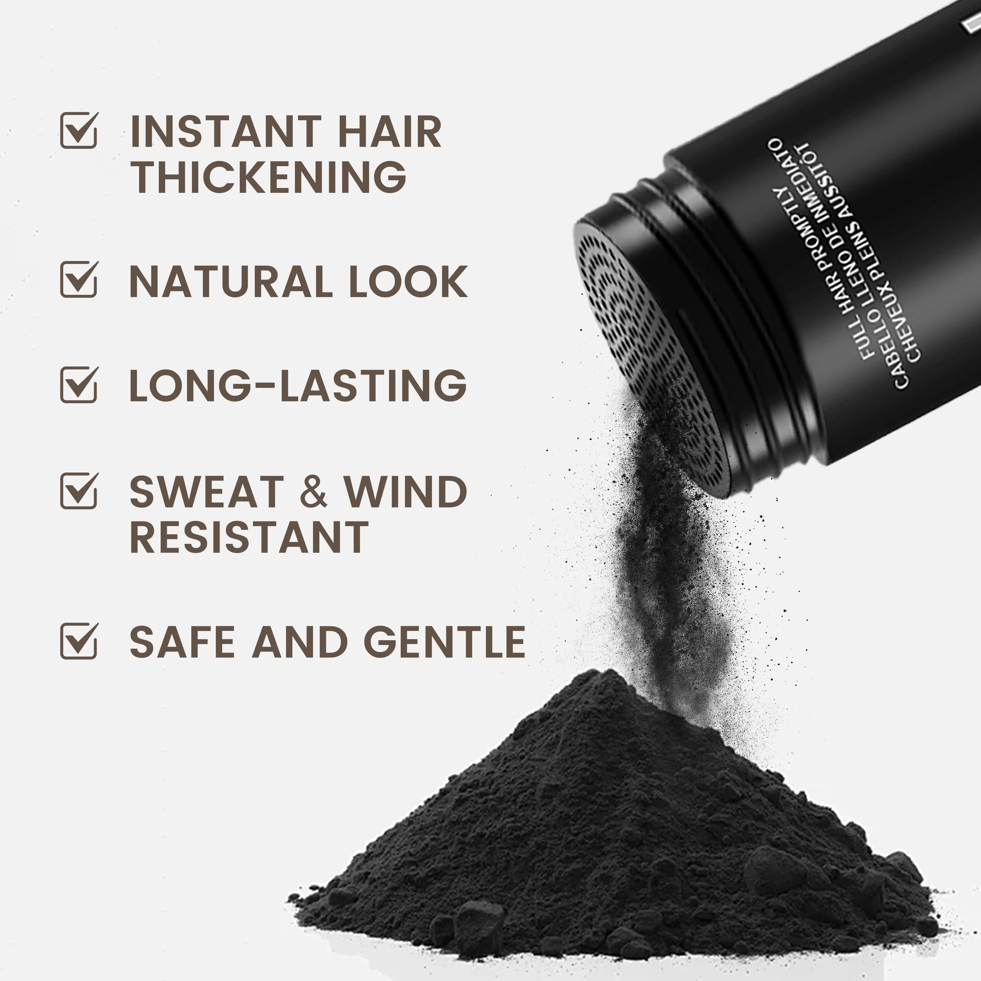 Adglamful Hair Fiber Powder 30g — 24H Wind & Sweat-Proof