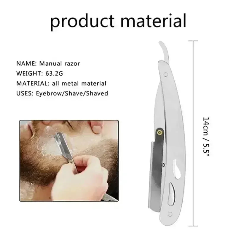 Professional Folding Straight Razor with Replaceable Blades