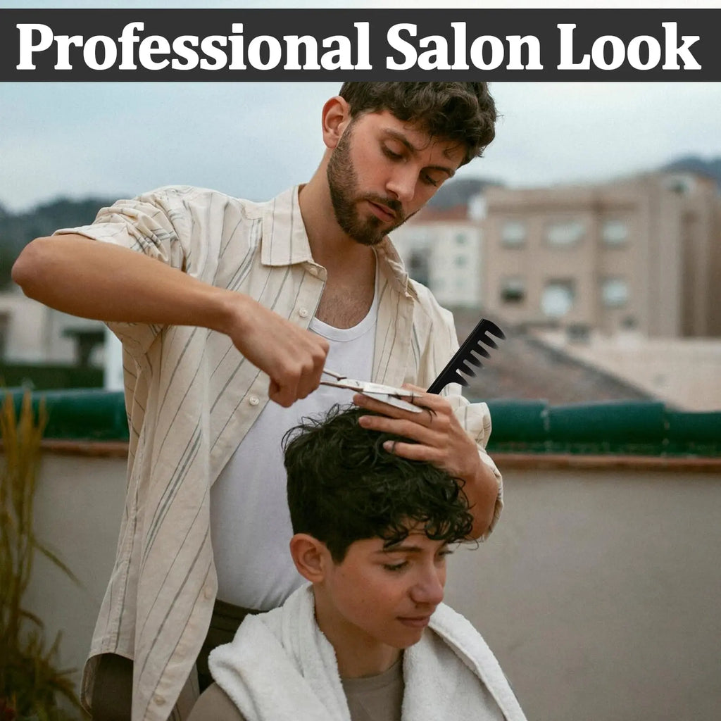 4-Piece Men's Styling Comb Set — Wide Tooth, Pick, Texture & Undercut