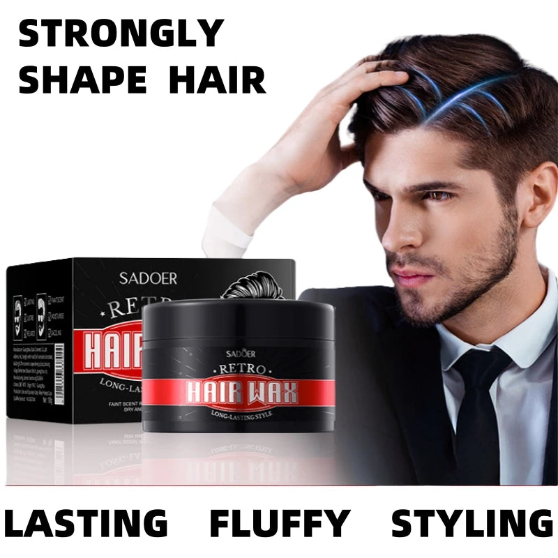 100g Retro Hair Wax — Ginseng & Keratin, Strong Hold