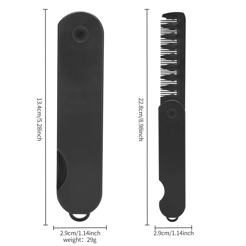2-in-1 Folding Wide-Tooth Comb — Oil Head & Beard Styling
