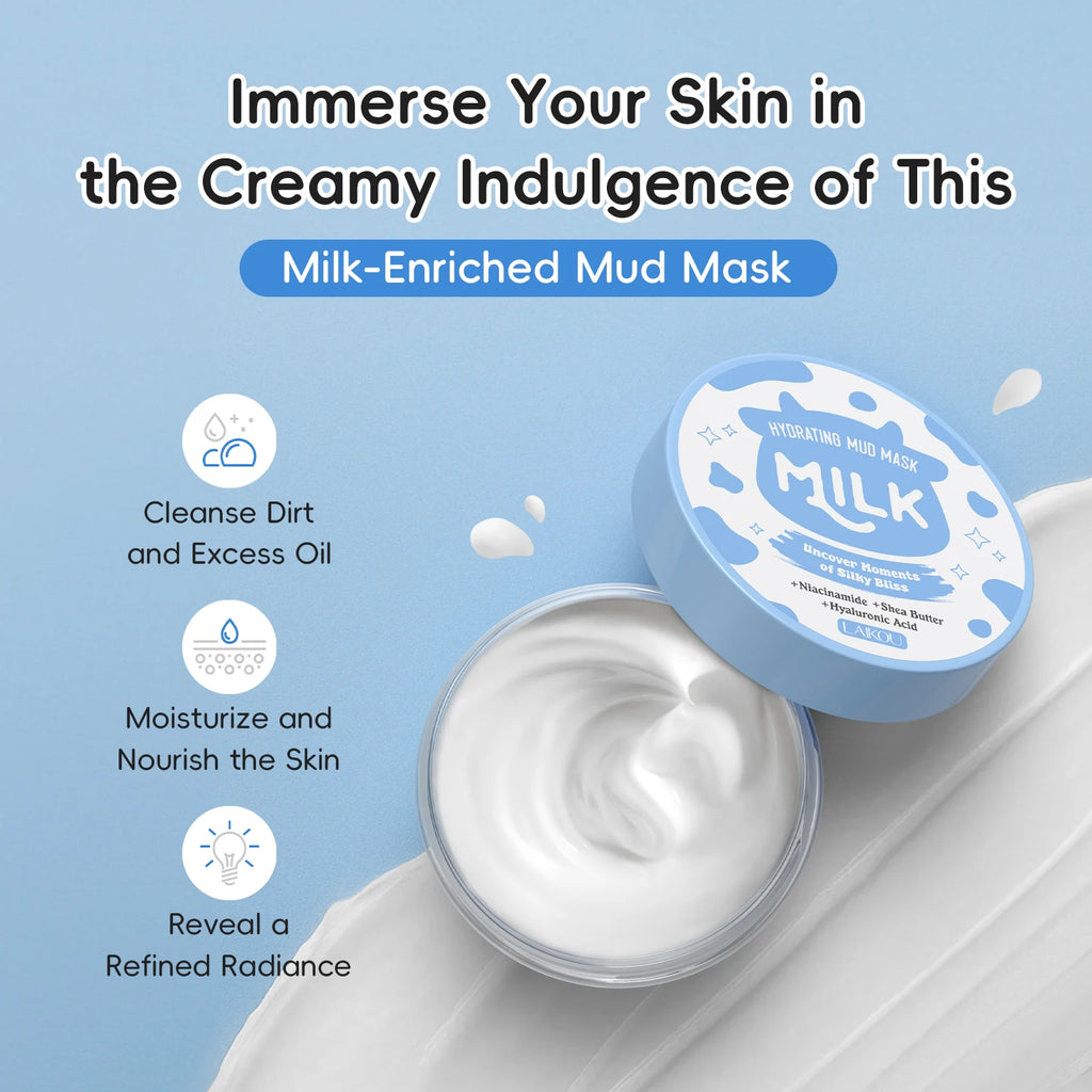 LAIKOU Milk Hydrating Mud Mask — Deep Moisture & Luminous Glow